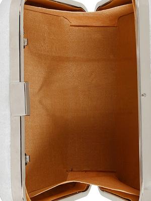white faux silk box clutch - 17001707 - Standard Image - 3