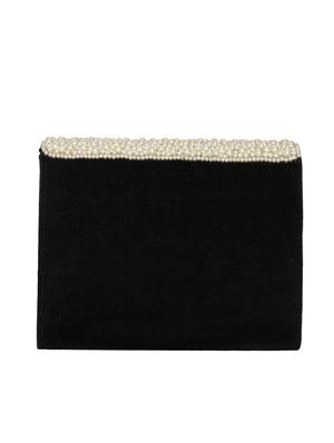 black velvet fold over clutch - 17001715 - Standard Image - 2