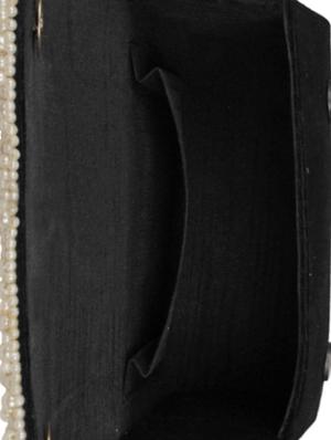 black velvet fold over clutch - 17001715 - Standard Image - 3