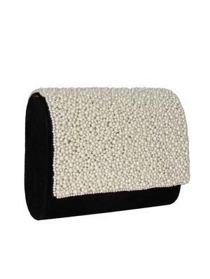 black velvet fold over clutch - 17001715 - Standard Image - 4