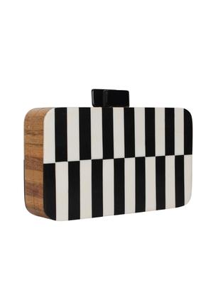black wood box clutch - 17001716 - Standard Image - 4
