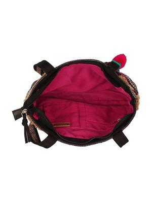 black cotton polyester blend regular handbag - 17001726 - Standard Image - 3