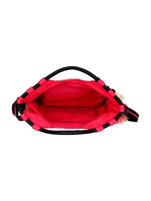 pink cotton regular handbag - 17001732 - Standard Image - 3
