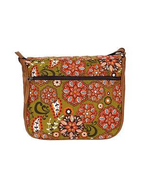 brown canvas regular sling bag - 17001748 - Standard Image - 2