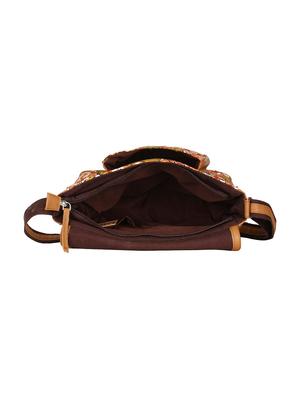 brown canvas regular sling bag - 17001748 - Standard Image - 3