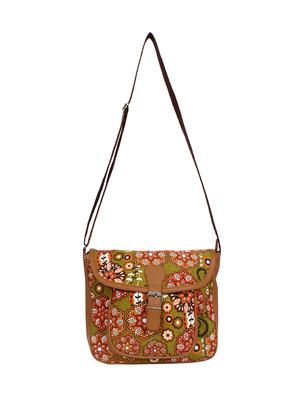 brown canvas regular sling bag - 17001748 - Standard Image - 5
