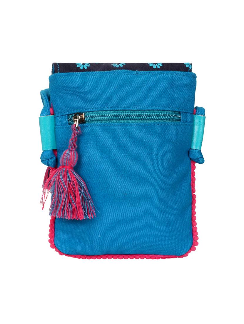 blue canvas regular sling bag - 17001754 - Zoom Image - 2