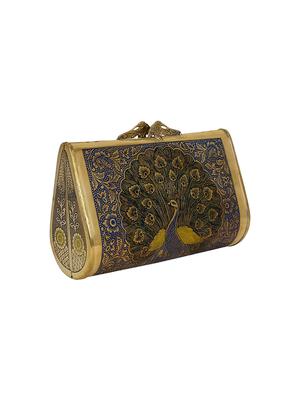 gold metal box clutch - 17001759 - Standard Image - 4