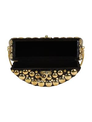 black metal box clutch - 17001760 - Standard Image - 3