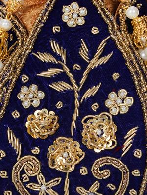 blue velvet ethnic potli - 17001764 - Standard Image - 4