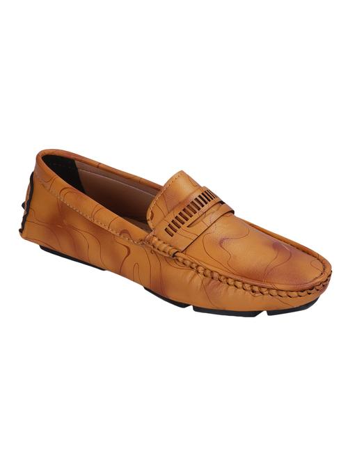 tan synthetic slip on loafers - 17001801 - Standard Image - 1
