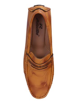 tan synthetic slip on loafers - 17001801 - Standard Image - 4