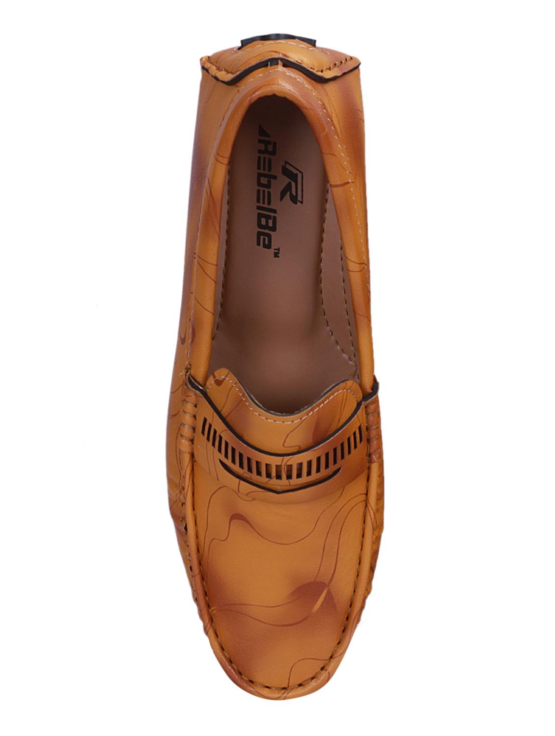 tan synthetic slip on loafers - 17001801 - Zoom Image - 4