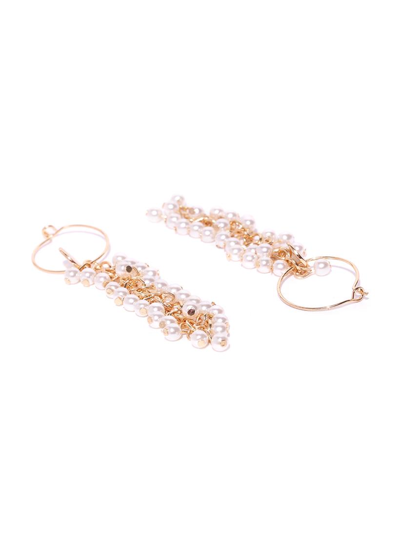 gold metal drop earring - 17003934 - Zoom Image - 2