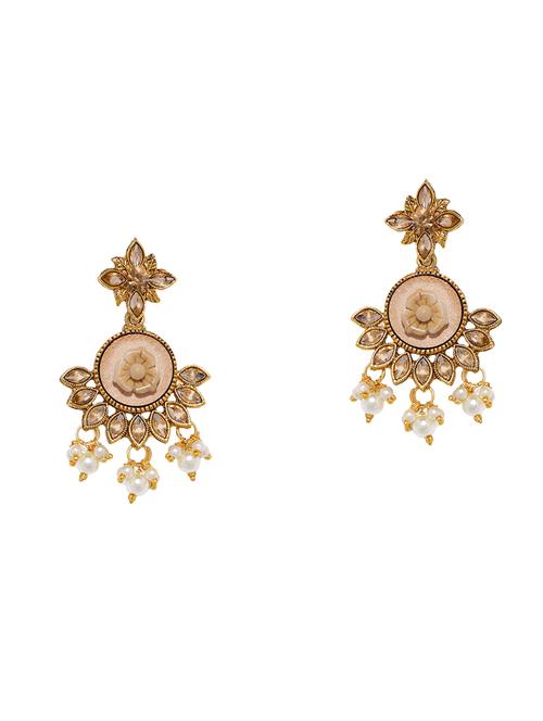 gold metal drop earring - 17004966 - Standard Image - 1