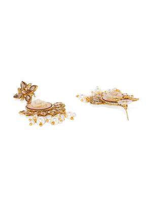 gold metal drop earring - 17004966 - Standard Image - 2