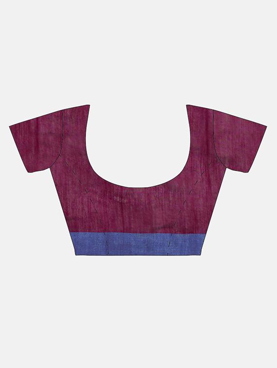 self design handloom saree with blouse - 17005389 - Zoom Image - 3