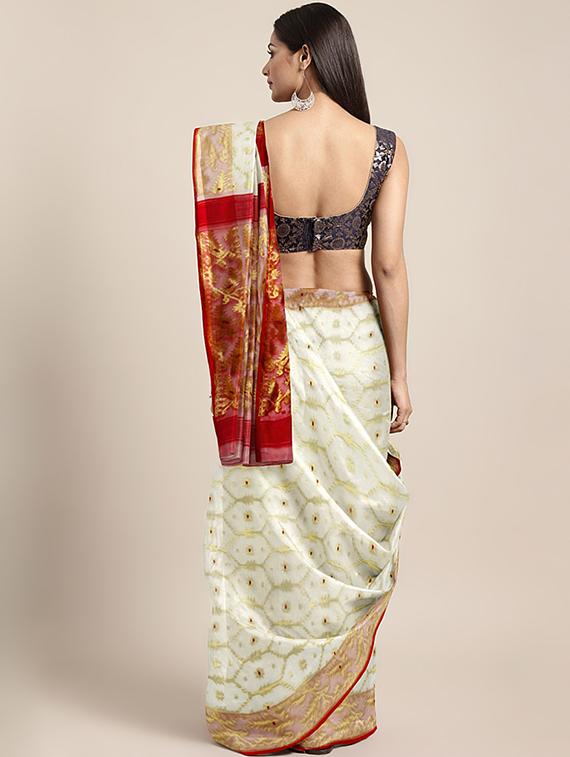 self design woven saree - 17005400 - Zoom Image - 2
