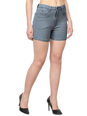 mid rise denim shorts - 17005989 - Standard Image - 2