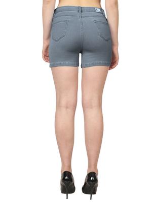 mid rise denim shorts - 17005989 - Standard Image - 3