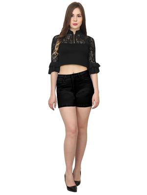 mid rise denim shorts - 17005991 - Standard Image - 4