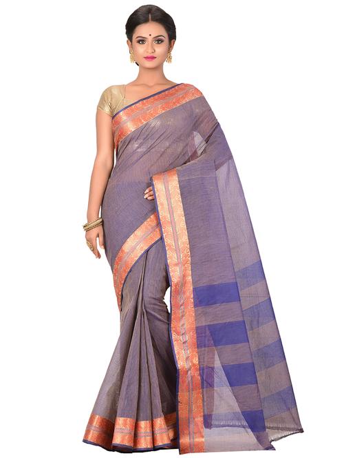 striped tant saree - 17006099 - Standard Image - 1
