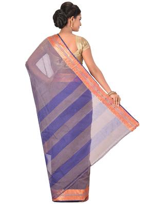 striped tant saree - 17006099 - Standard Image - 2