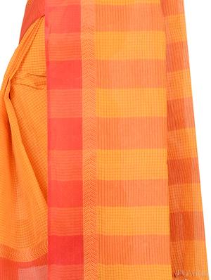 checkered tant saree - 17006123 - Standard Image - 3