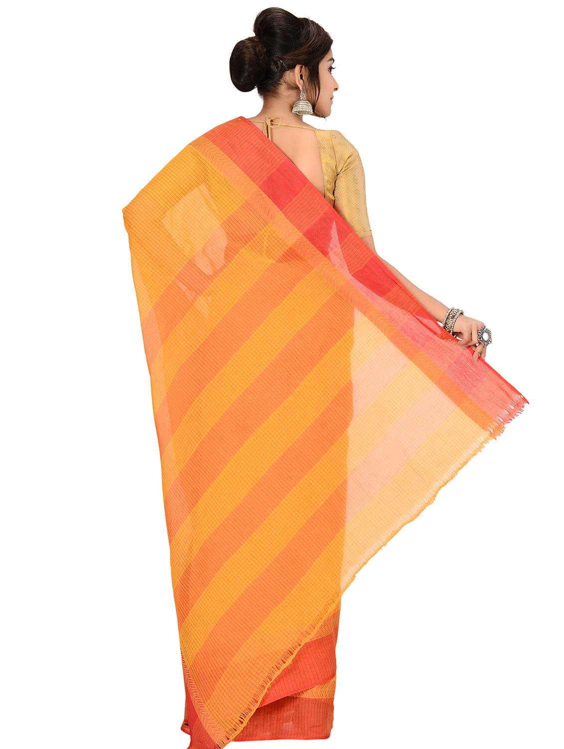 checkered tant saree - 17006123 - Zoom Image - 2