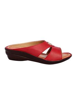 red synthetic mules sandals - 17006216 - Standard Image - 2