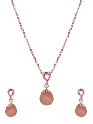 gold metal pendant and earrings - 17006372 - Standard Image - 2