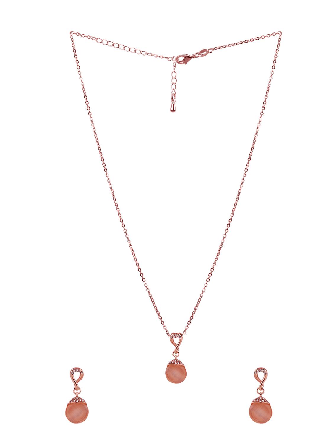 gold metal pendant and earrings - 17006372 - Zoom Image - 3