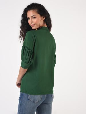 frill detail mandarin neck top - 17006492 - Standard Image - 4
