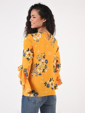 bell sleeves floral top - 17006495 - Standard Image - 3