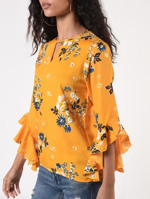 bell sleeves floral top - 17006495 - Standard Image - 5