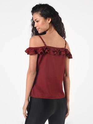 ruffle detail off shoulder top - 17006496 - Standard Image - 4