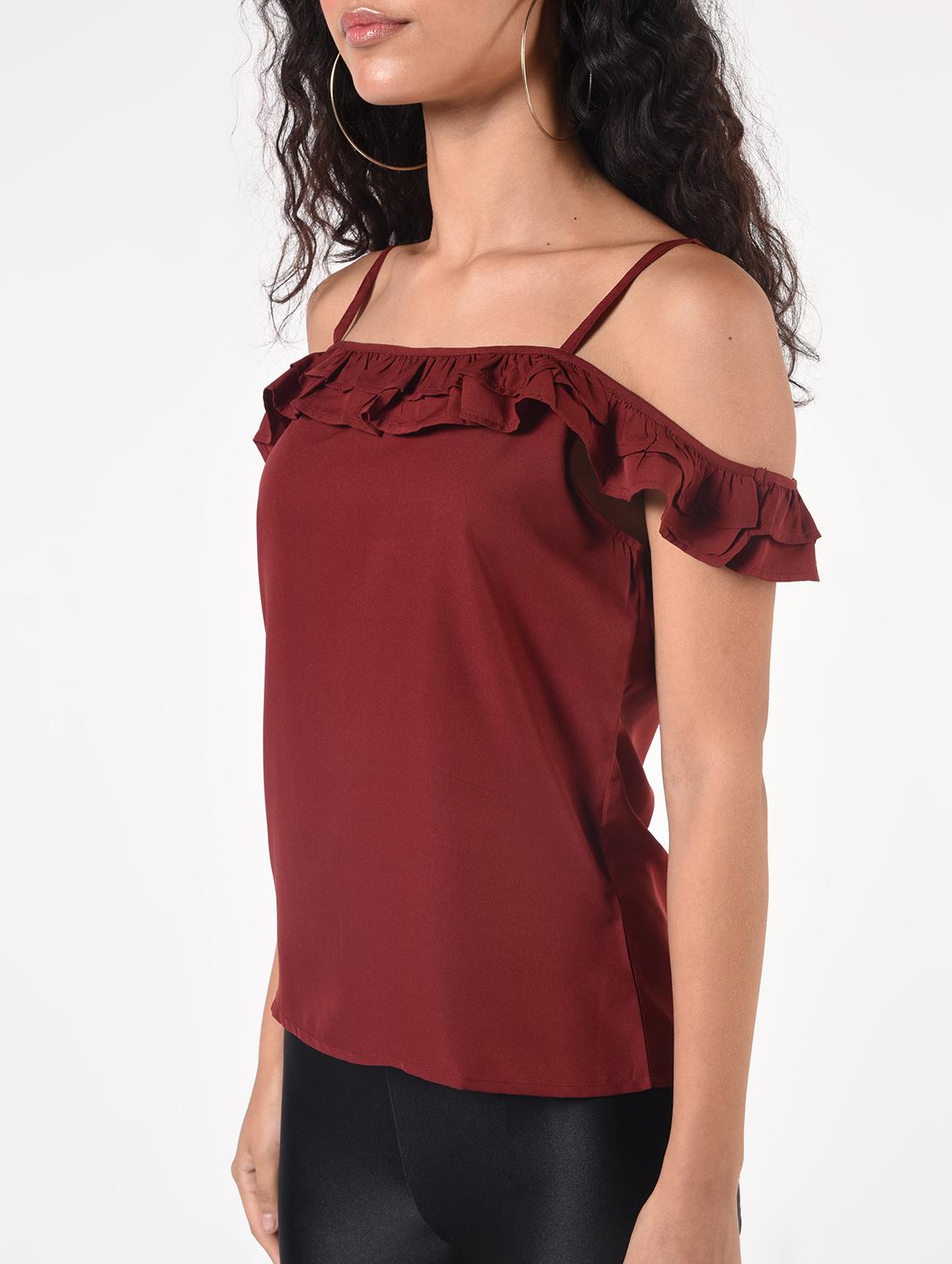 ruffle detail off shoulder top - 17006496 - Zoom Image - 5