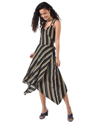 tie back asymmetric dress - 17006504 - Standard Image - 2