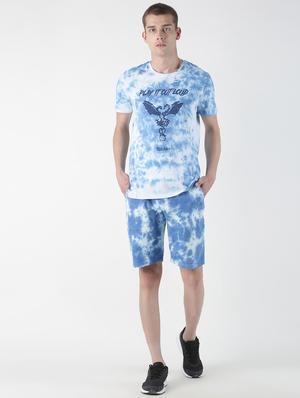 blue tie & dye shorts - 17006685 - Standard Image - 4