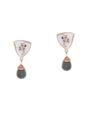 blue metal drop earring - 17006731 - Standard Image - 2