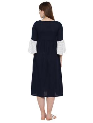 color block bell sleeved flared dress - 17006746 - Standard Image - 3
