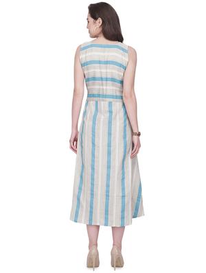 round neck striped a-line dress - 17006828 - Standard Image - 3