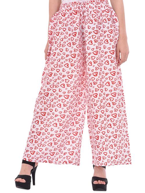 tie front heart print palazzo - 17006852 - Standard Image - 1