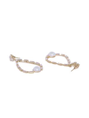 white metal drop earring - 17007027 - Standard Image - 2