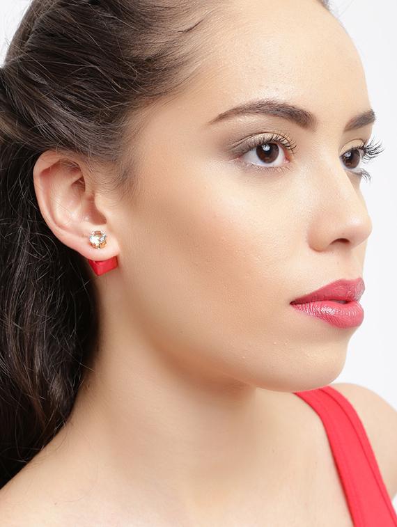 orange metal studs earring - 17007052 - Zoom Image - 5