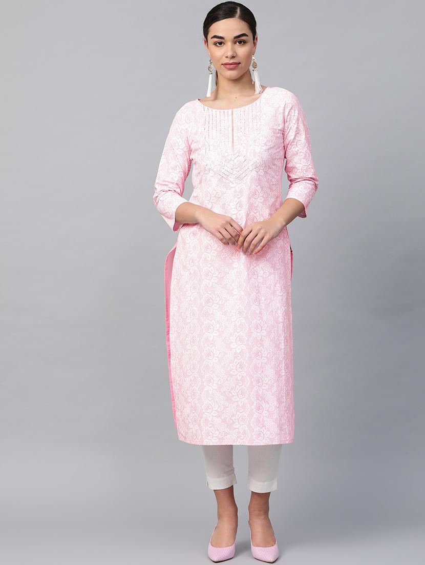 printed straight kurta - 17007084 - Zoom Image - 1