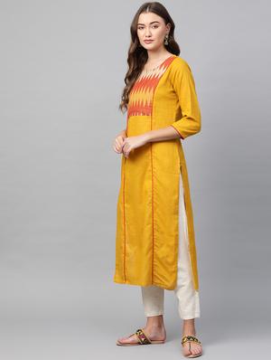 ikat print straight kurta - 17007087 - Standard Image - 2