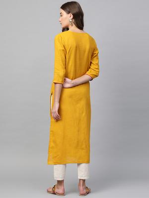 ikat print straight kurta - 17007087 - Standard Image - 3