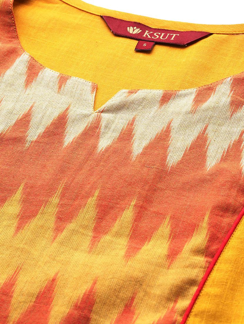 ikat print straight kurta - 17007087 - Zoom Image - 4