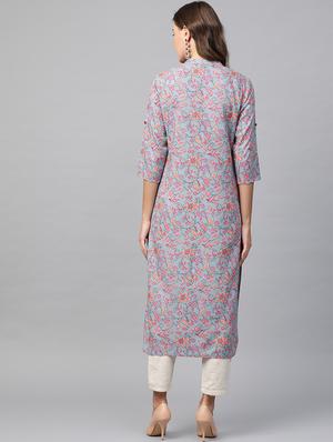 floral straight kurta - 17007089 - Standard Image - 3